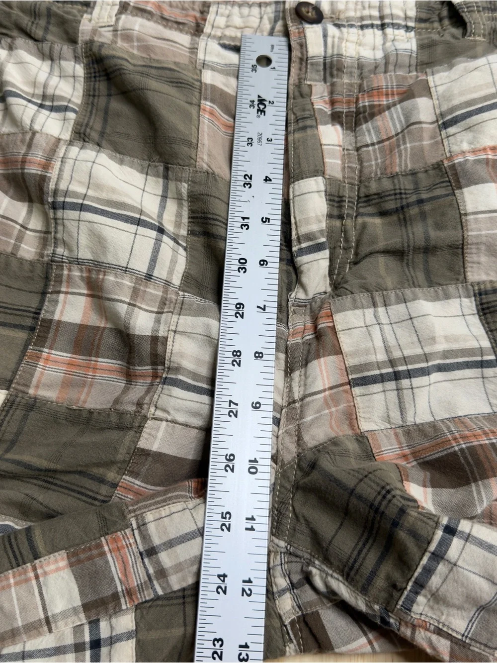 G.H Bass Y2K Checkers Plaid Cargo Shorts Size 36
